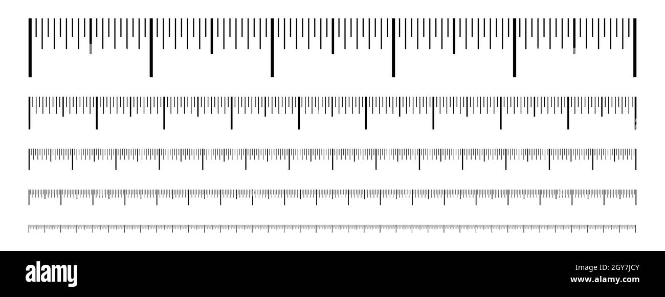Ruler scale measure or vector length measurement scale chart. Vector