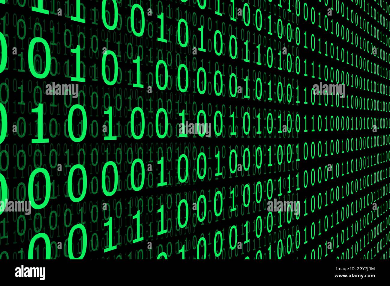 Green binary code on a black background Stock Photo - Alamy