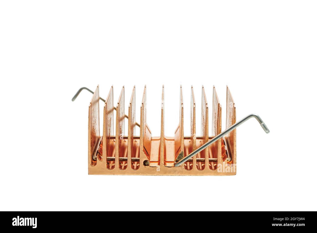 Copper heatsink to release heat from the chipset Stock Photo Alamy
