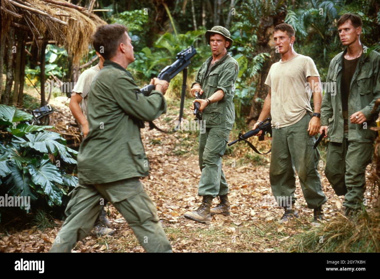 Casualties of War Year : 1989 USA Director :  Brian De Palma Michael J. Fox, John C. Reilly, Sean Penn, Don Harvey Stock Photo