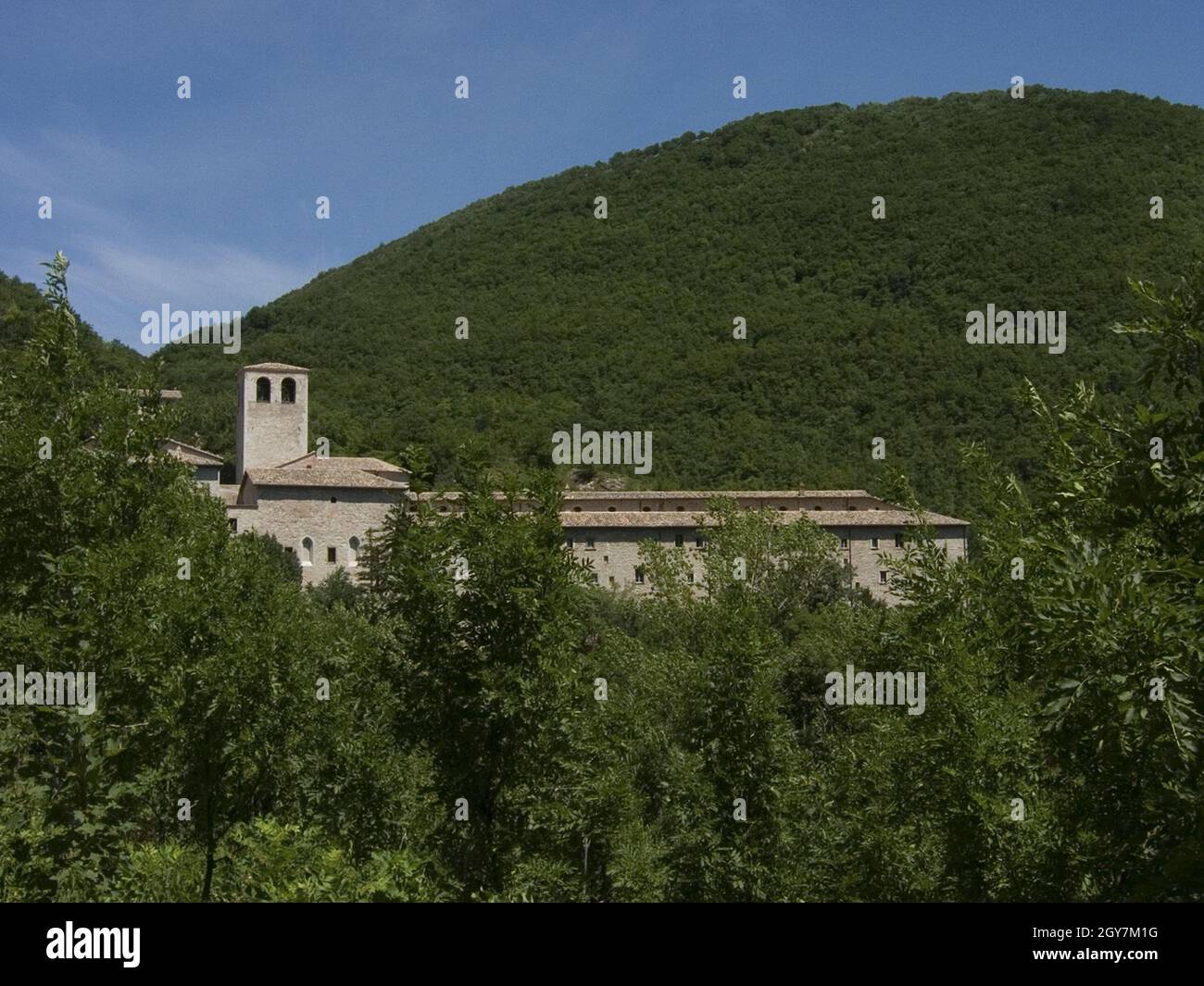 Beautiful Landscape, Marche , a Region in Italy ,Monastero Fonte Avellana 980 d.c. Stock Photo