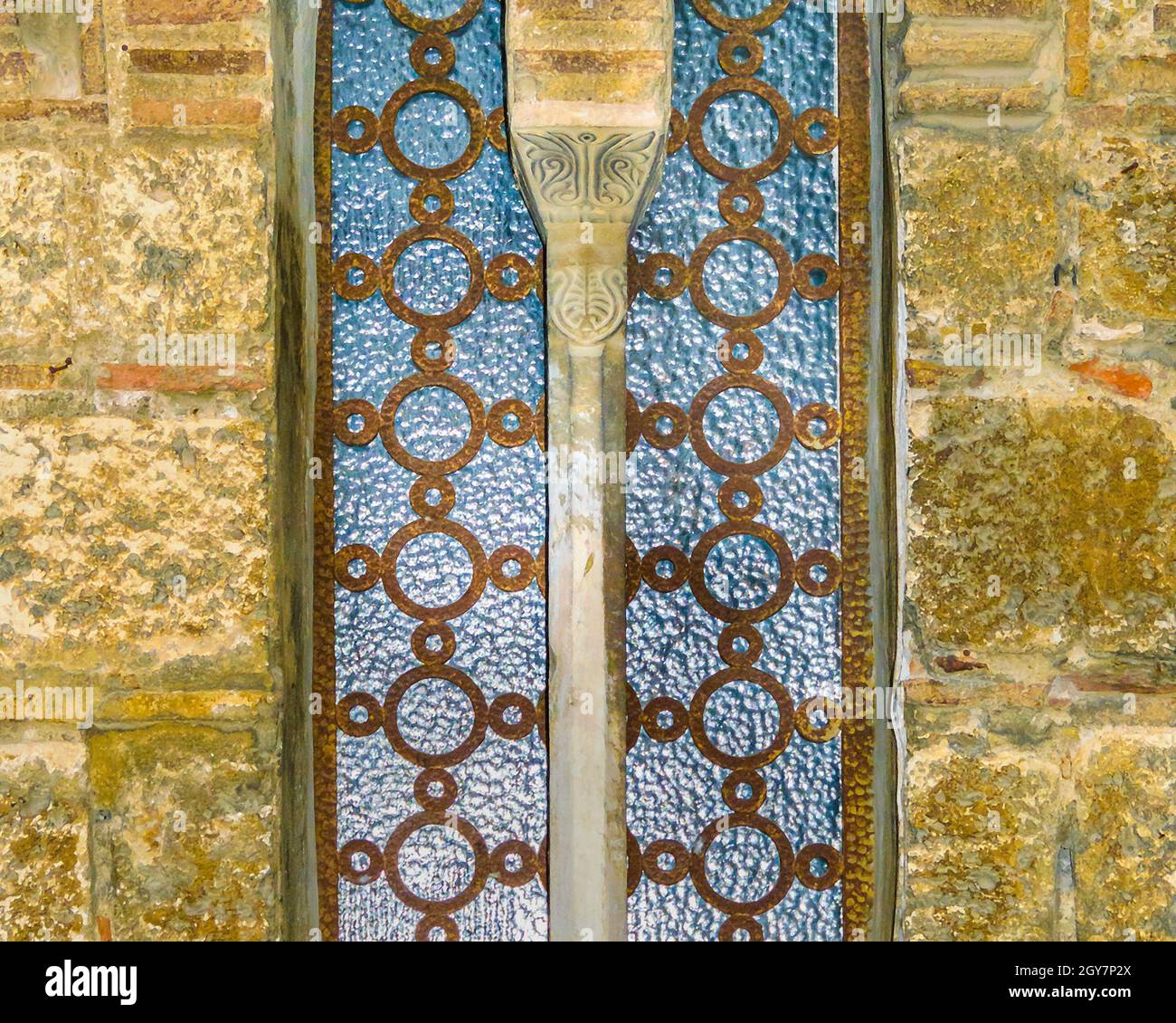 Interior view church medieval style window, athens, greece Stock Photo ...