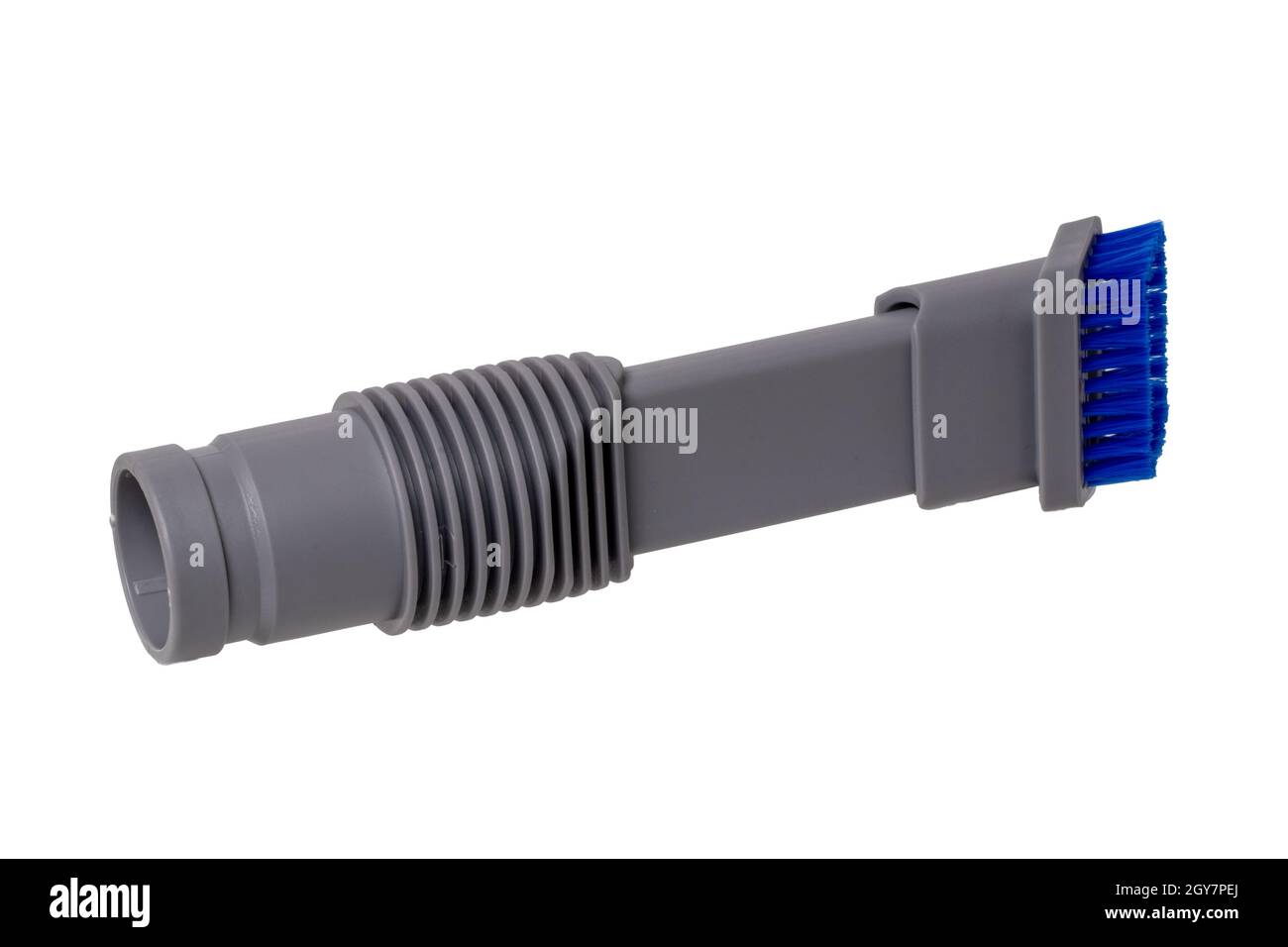 Spare parts isolated. Macro of a new hoover turbo nozzle with brush of