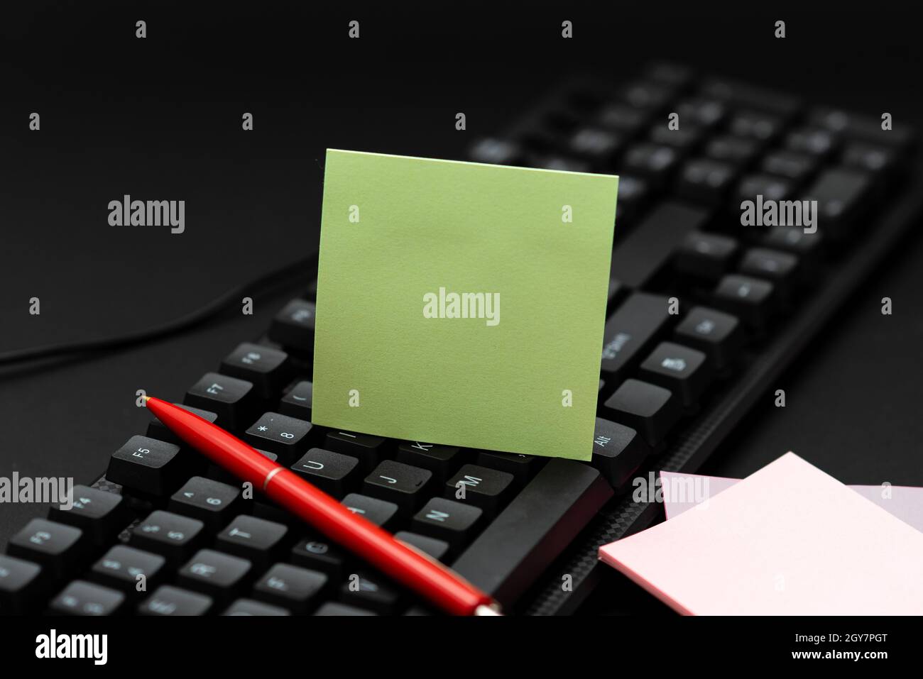 Copying Old Ideas And Creating New Ones, Transferring Written Notes Stock Photo