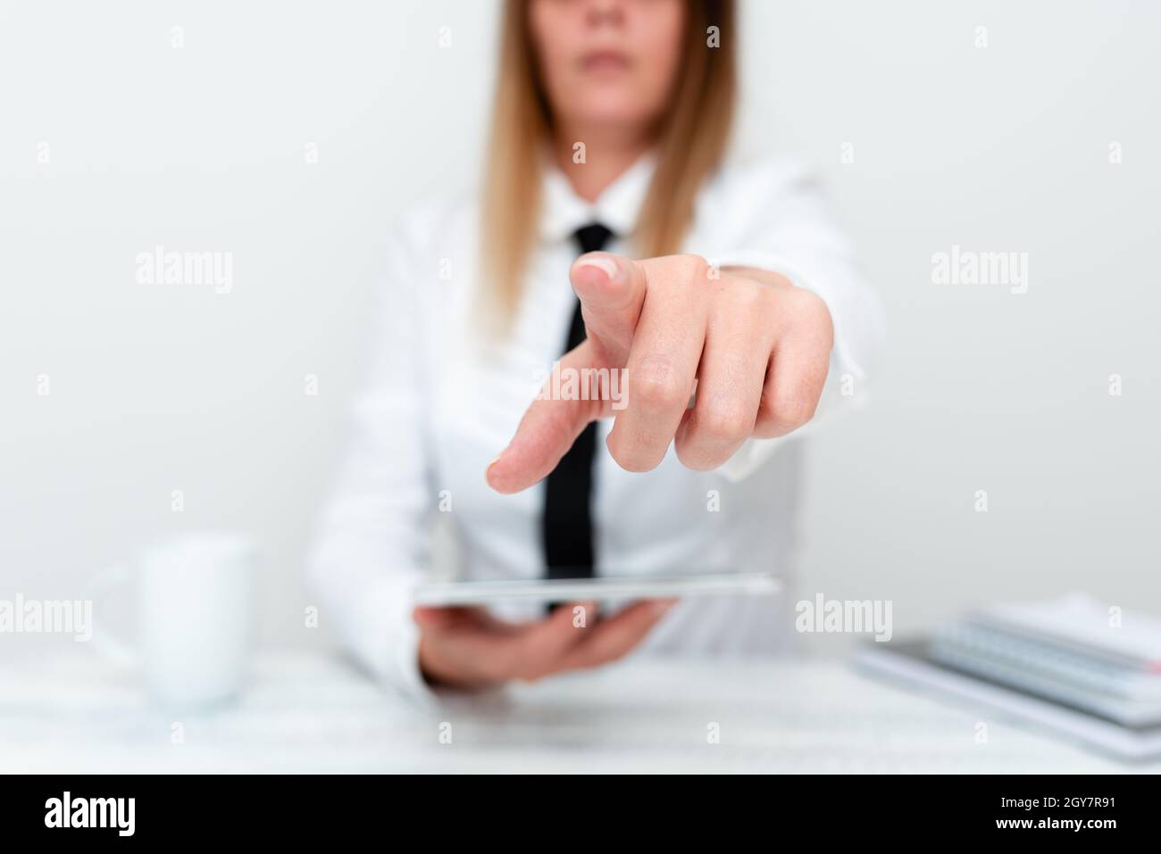 Developer Discussing Gadget Upgrade, Presenting Technical Specs Stock Photo