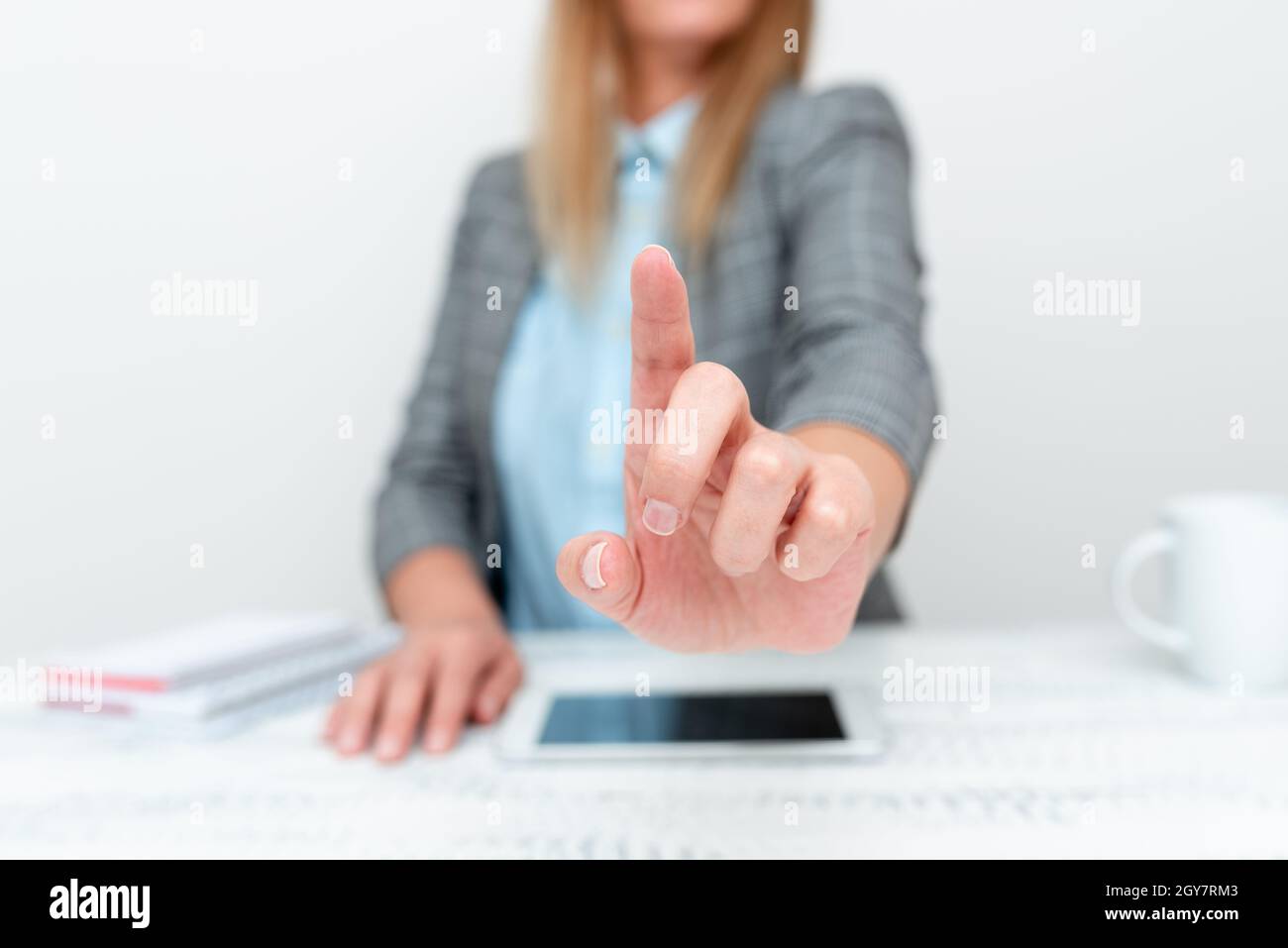 Displaying New Smartphone Technology, Discussing Device Improvements Stock Photo