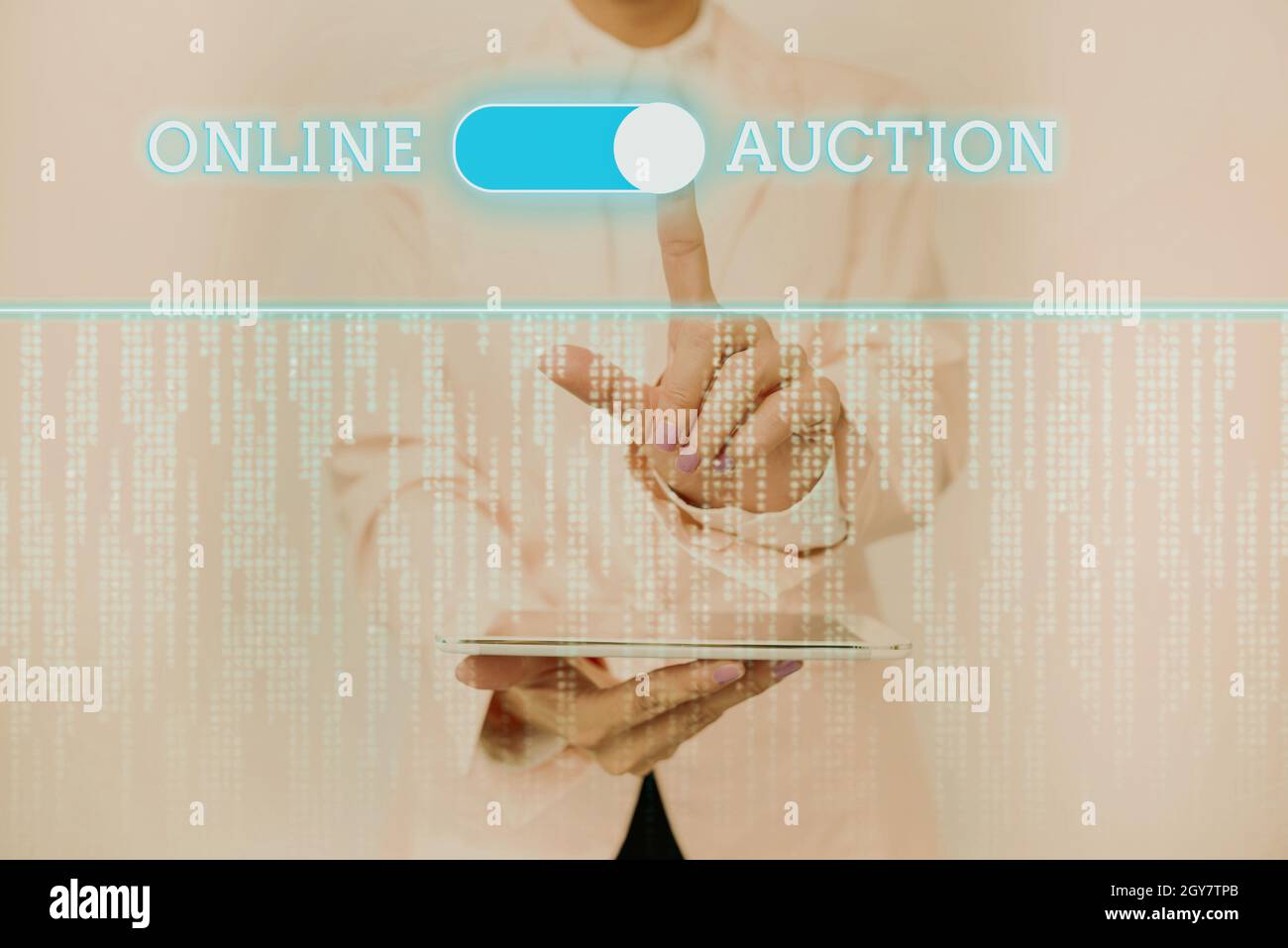 Writing displaying text Online Auction, Internet Concept digitized sale event which item is sold to the highest bidder Inspirational business technolo Stock Photo