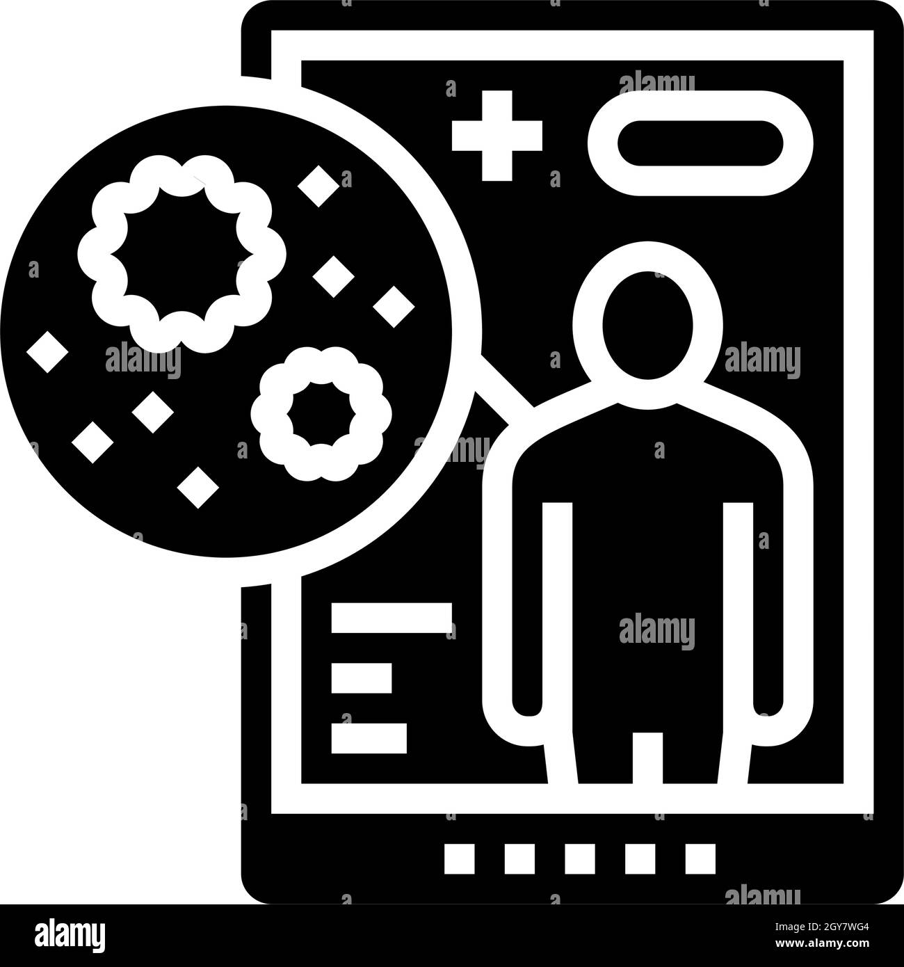 electronic ehealth glyph icon vector illustration Stock Vector