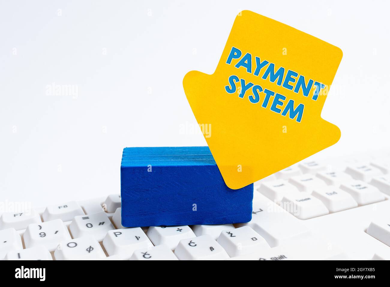 Conceptual caption Payment System, Business concept different transaction method allowing the transfer of fund Computer Laptop For Communication Typin Stock Photo
