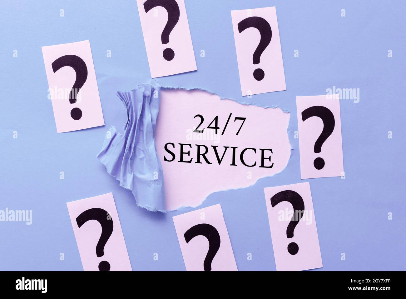 Text sign showing 24 on 7 Service, Conceptual photo providing an assistance that is available all the time Brainstorming New Ideas And Inspiration For Stock Photo