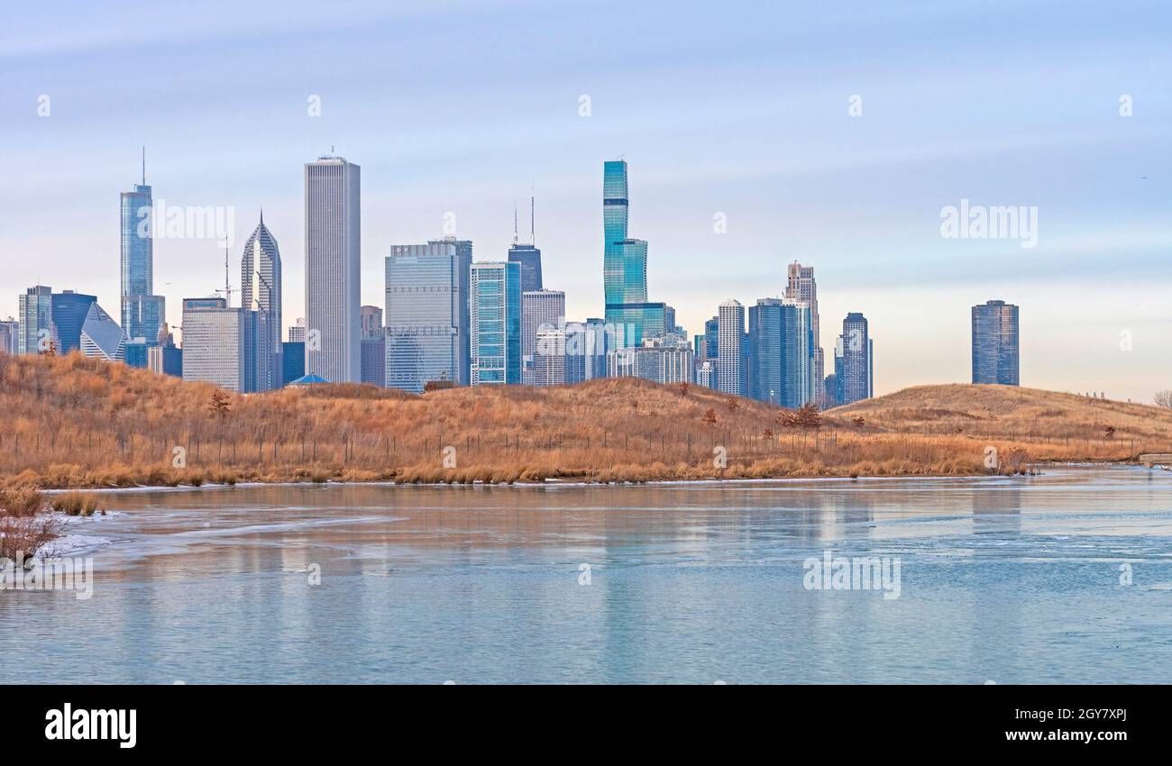 Chicago Rising From the Prairie at Northerly Island Park in Chicago