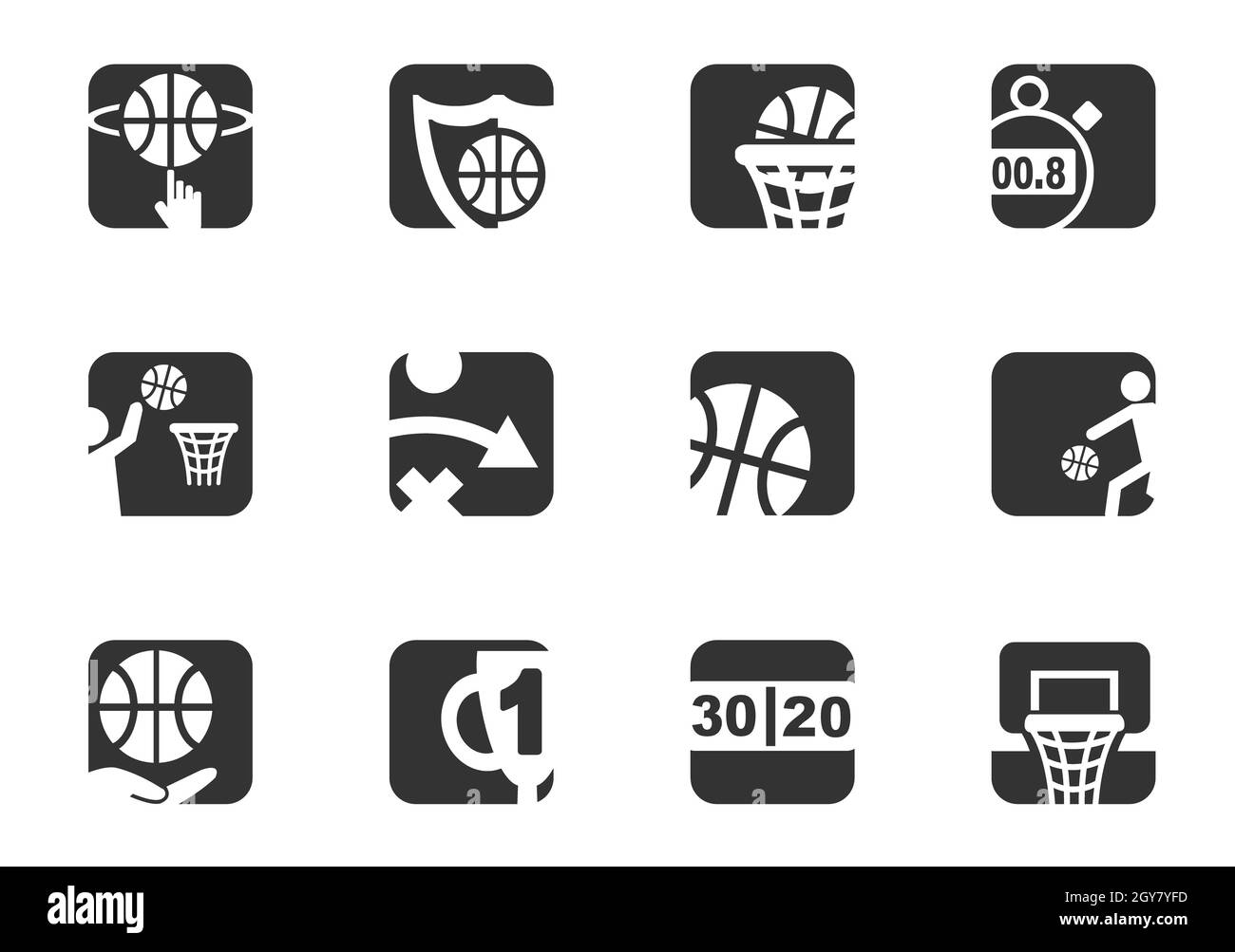 Basketball icon set for your design. vector icons Stock Photo - Alamy