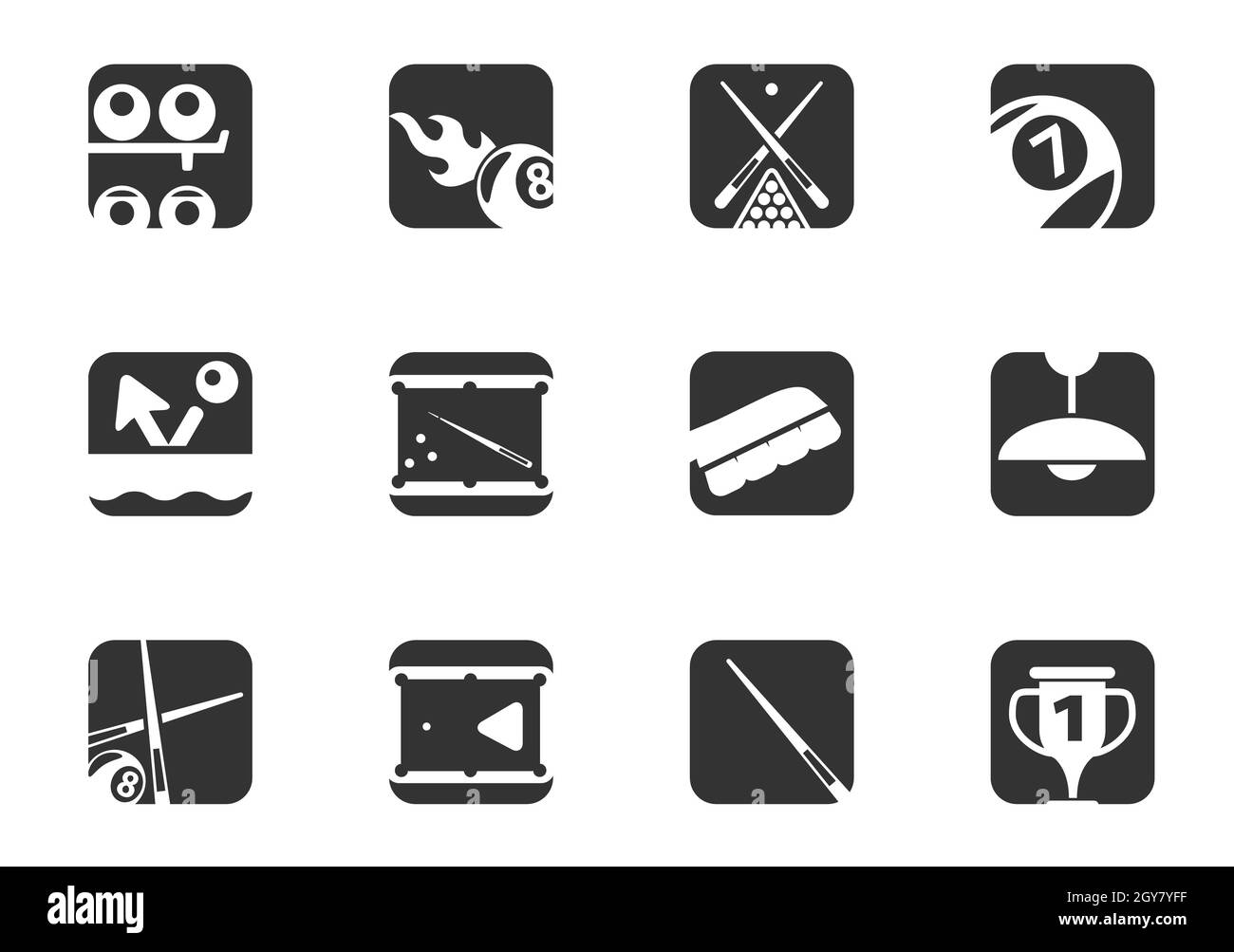 Billiards icon set for your design. vector icons Stock Photo - Alamy