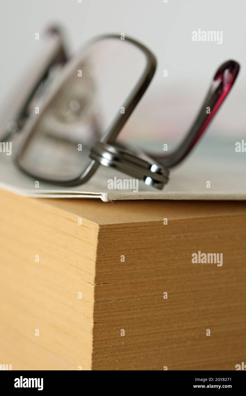 glasses on book Stock Photo