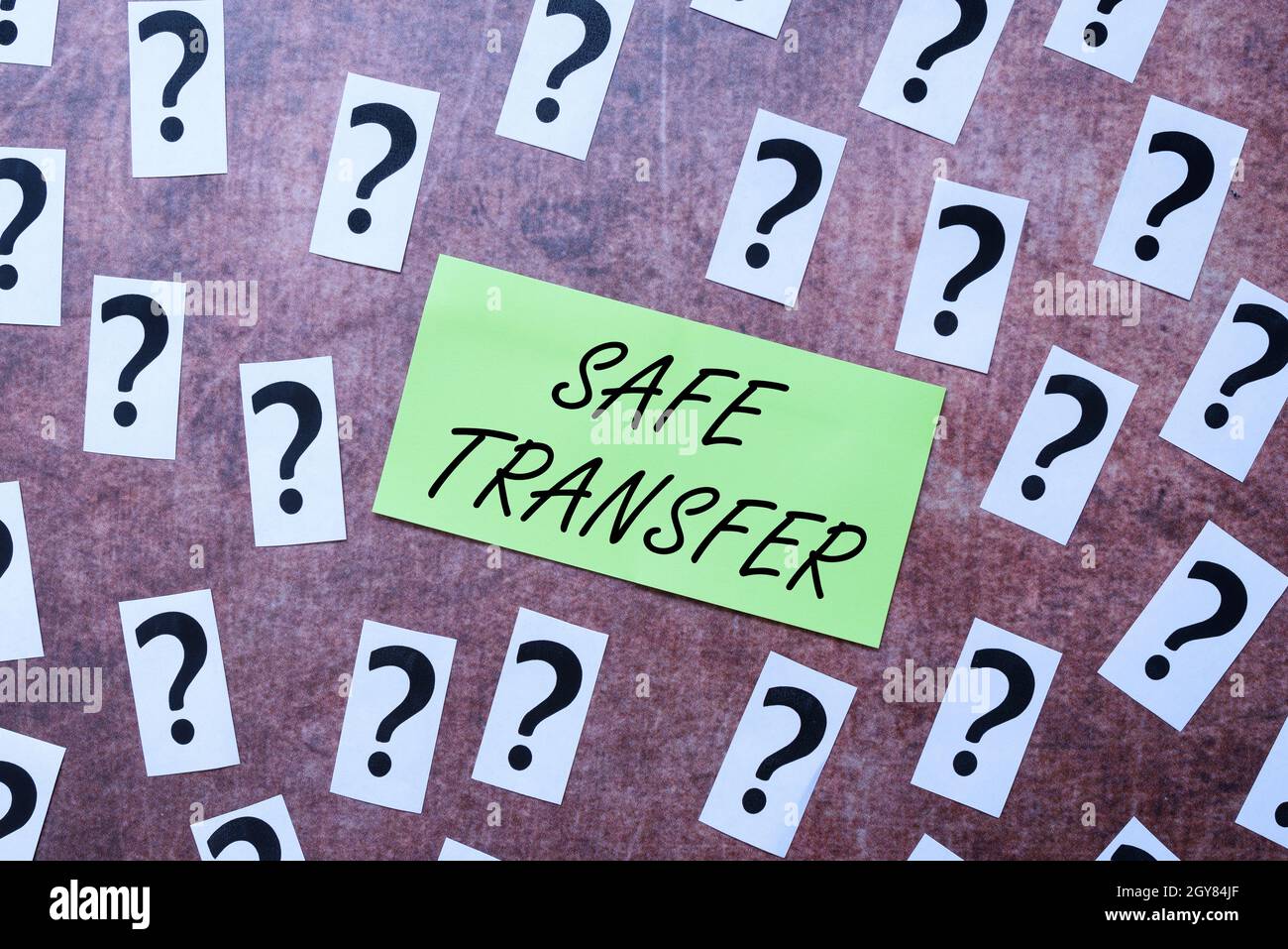 Text sign showing Safe Transfer, Concept meaning Wire Transfers electronically Not paper based Transaction Drafting New Contract Creating Agreement Me Stock Photo