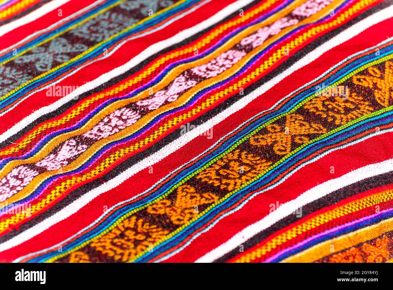 Colorful peruvian rug background Stock Photo