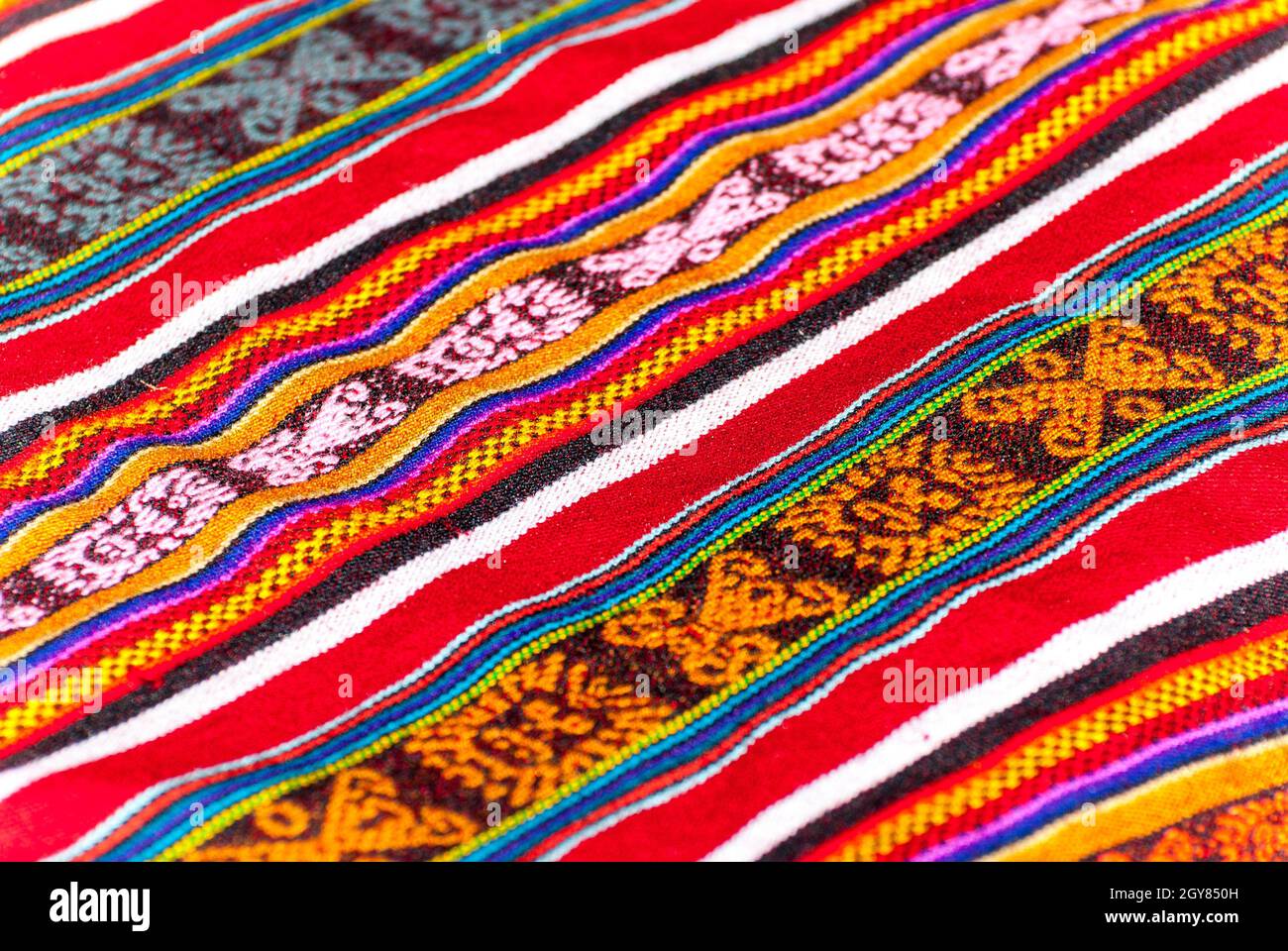 Colorful peruvian rug background Stock Photo