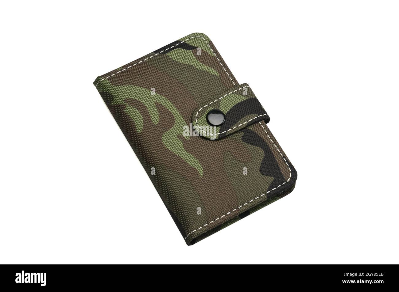 Notepad in military design for everyday notes and notes on a white isolated background Stock Photo