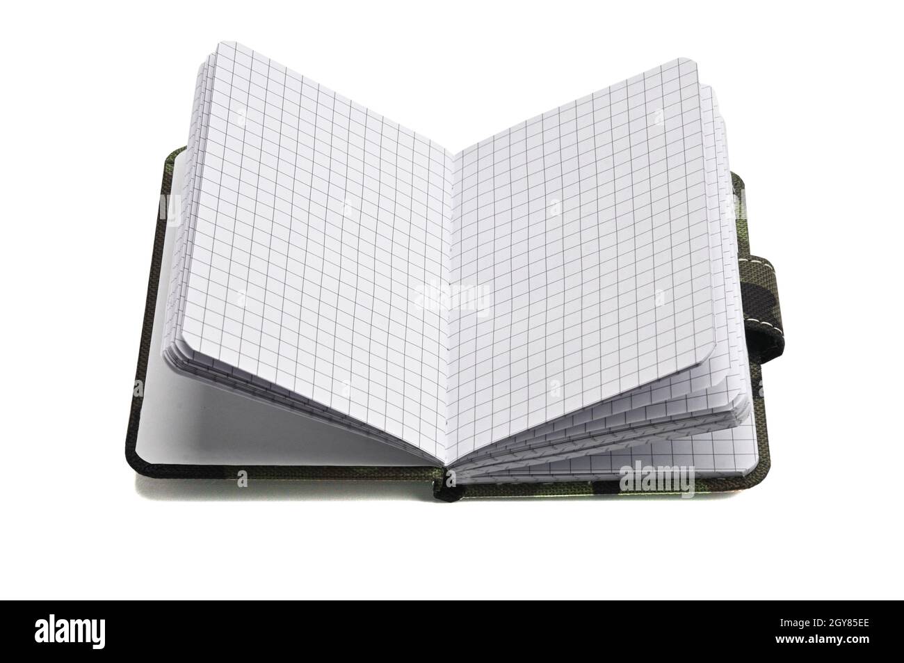 Notepad in military design for everyday notes and notes on a white isolated background Stock Photo