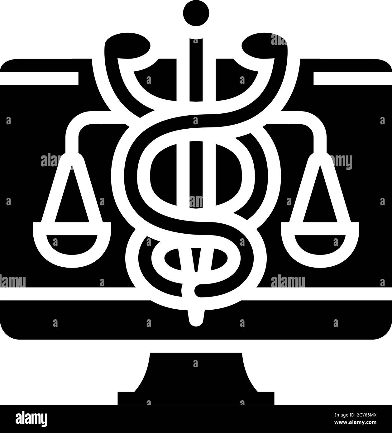 telehealth law glyph icon vector illustration Stock Vector