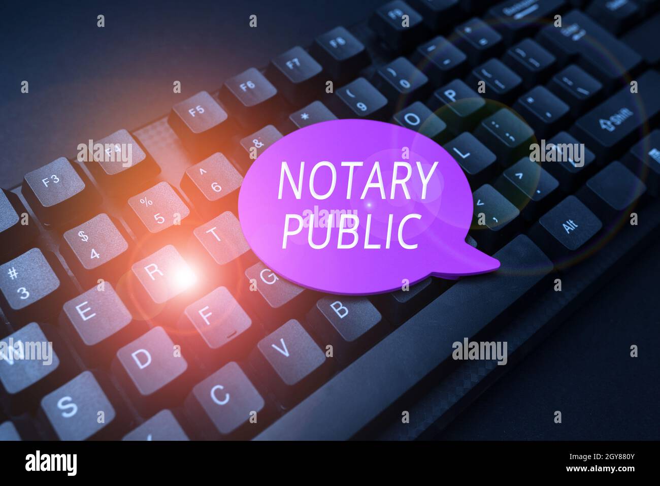 Sign displaying Notary Public, Word for Legality Documentation