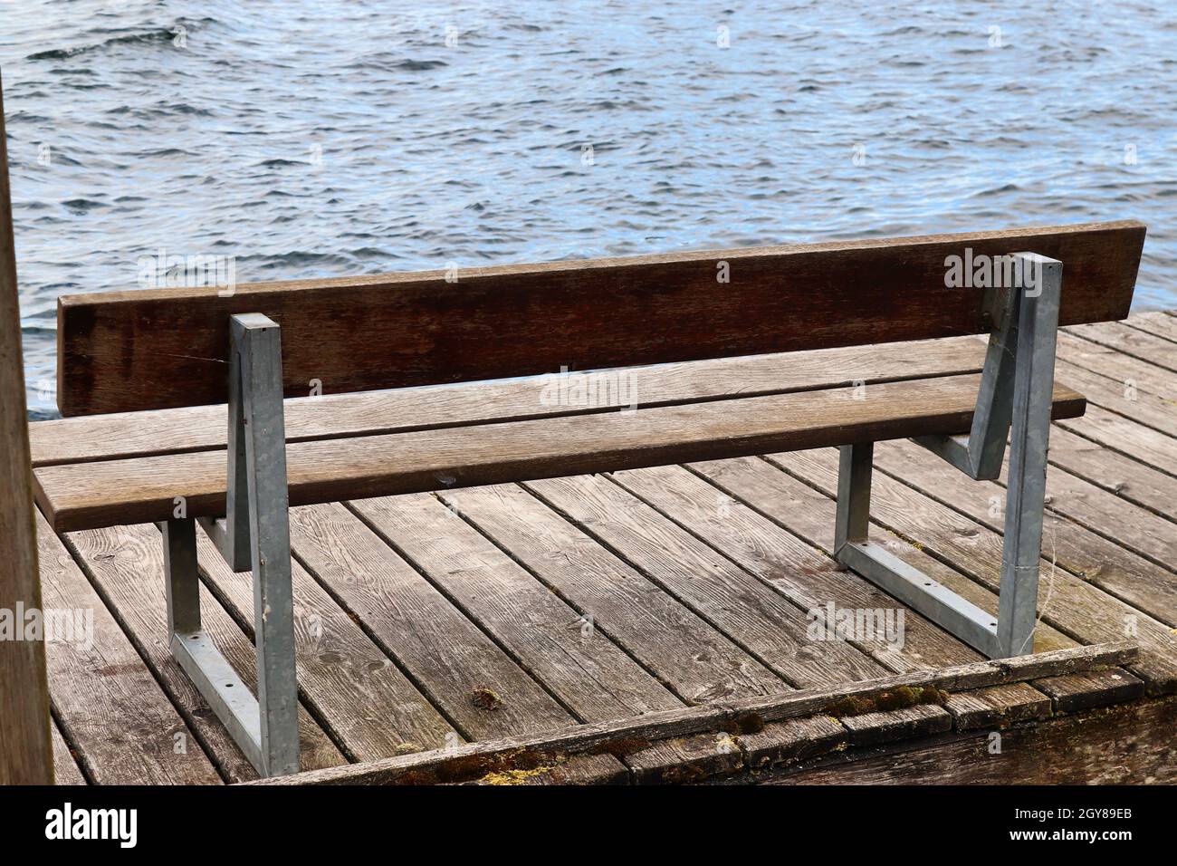 A public empty bench found in northern Europe Stock Photo - Alamy