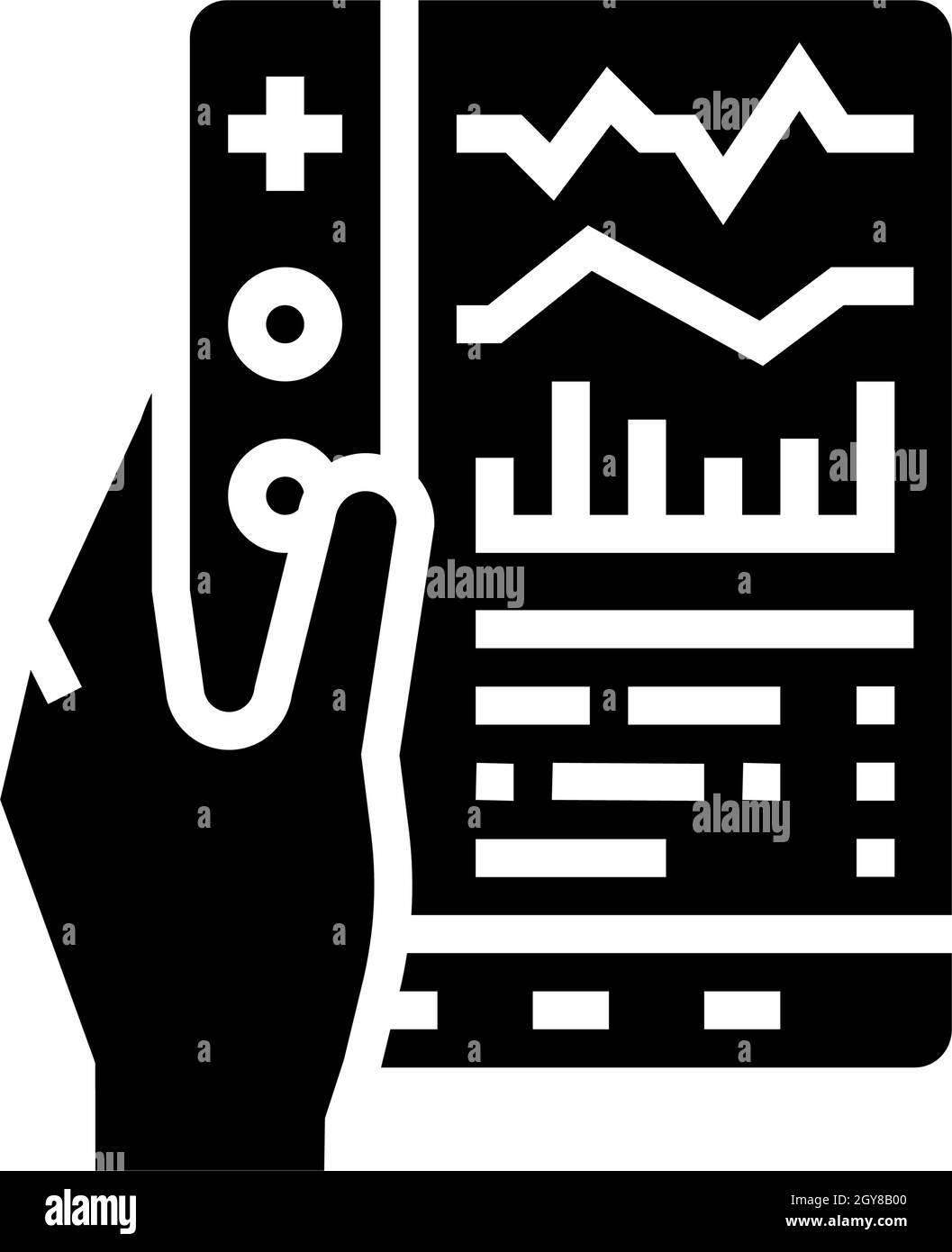 remote health care glyph icon vector illustration Stock Vector