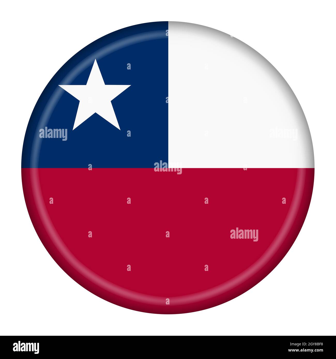 A Chile flag button 3d illustration with clipping path Stock Photo Alamy