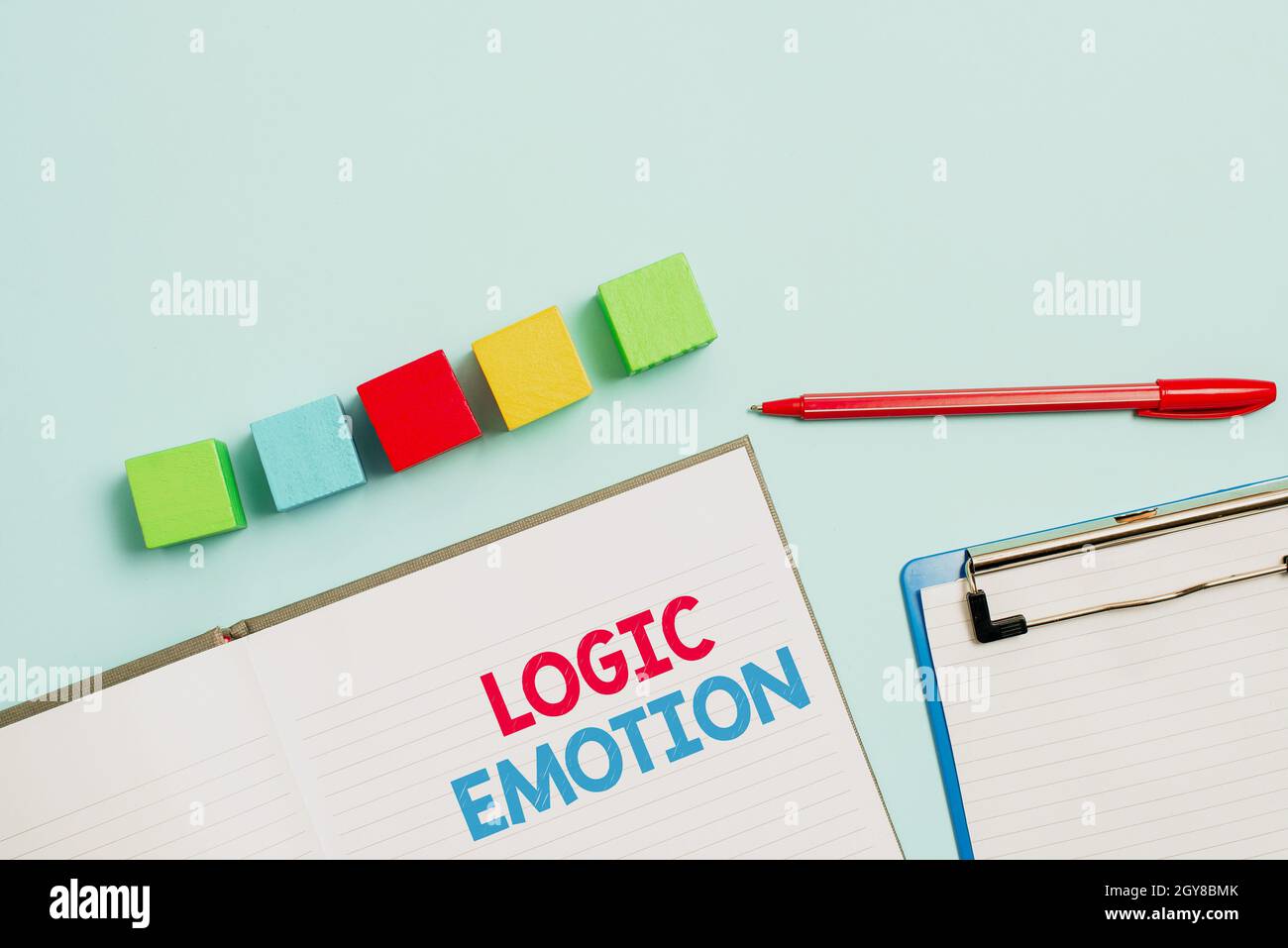 Conceptual display Logic Emotion, Word Written on Unpleasant Feelings turned to Self Respect Reasonable Mind Stack of Sample Cube Rectangular Boxes On Stock Photo