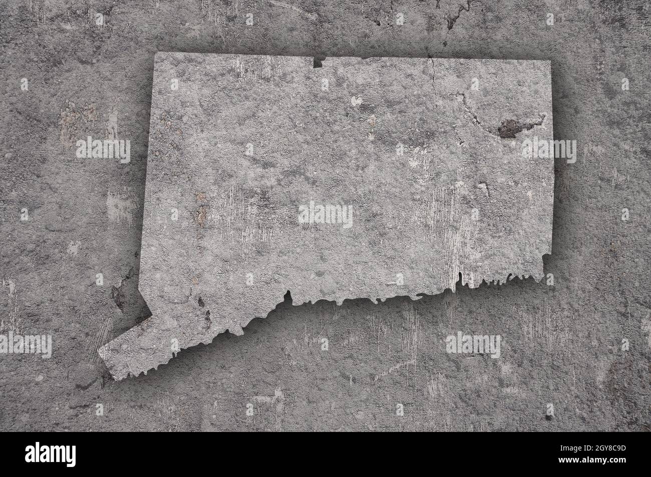 Map of Connecticut on weathered concrete Stock Photo - Alamy
