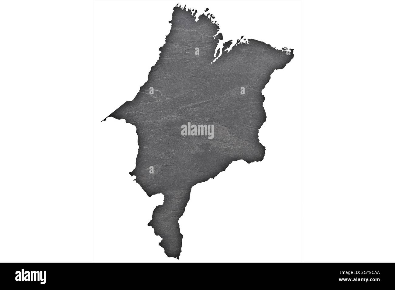 Map of Maranhao on dark slate Stock Photo