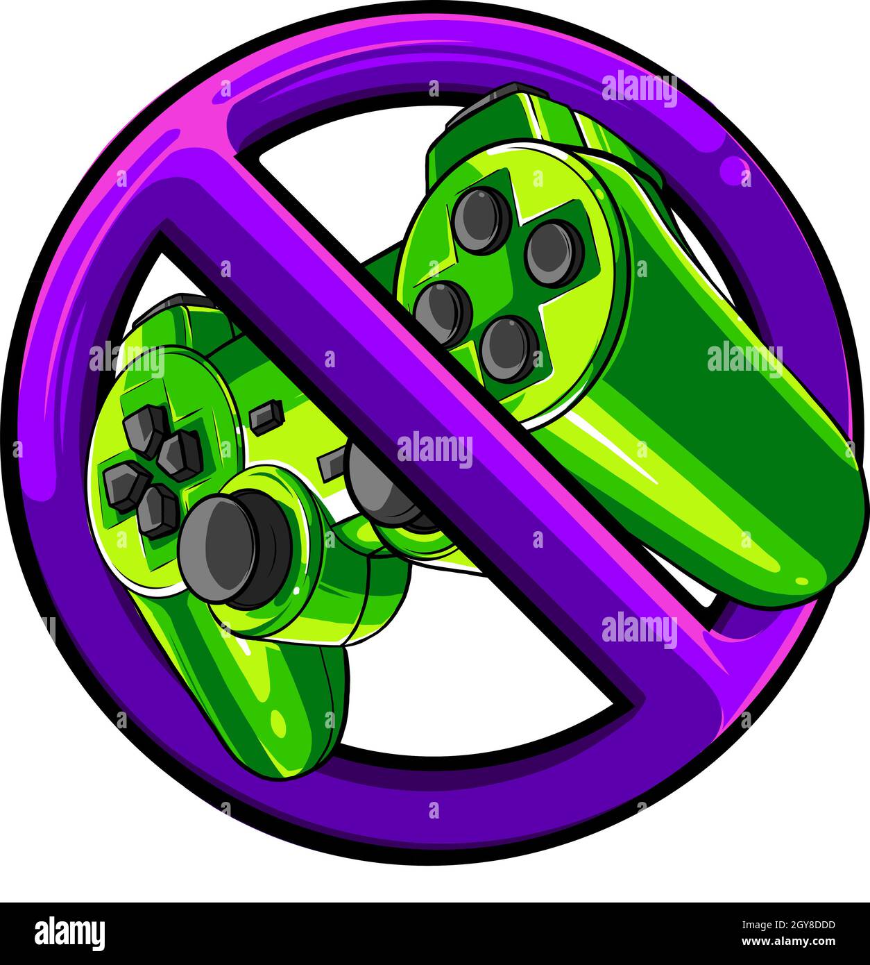 prohibition Gaming controller vector illustration Stock Photo - Alamy
