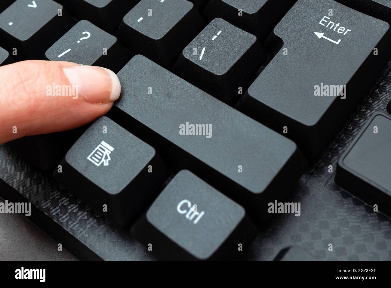 Typing New Blog Contents, Writing Movie Scripts, Creating Computer Codes Stock Photo