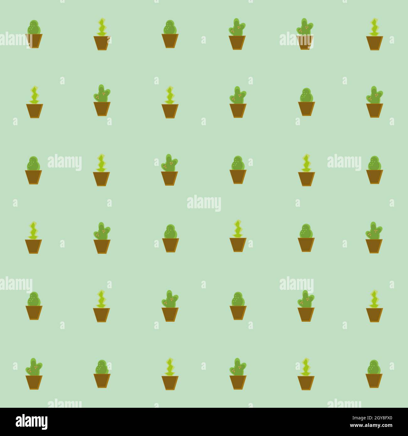Seamless pattern, various plants in pots - Vector illustration Stock ...