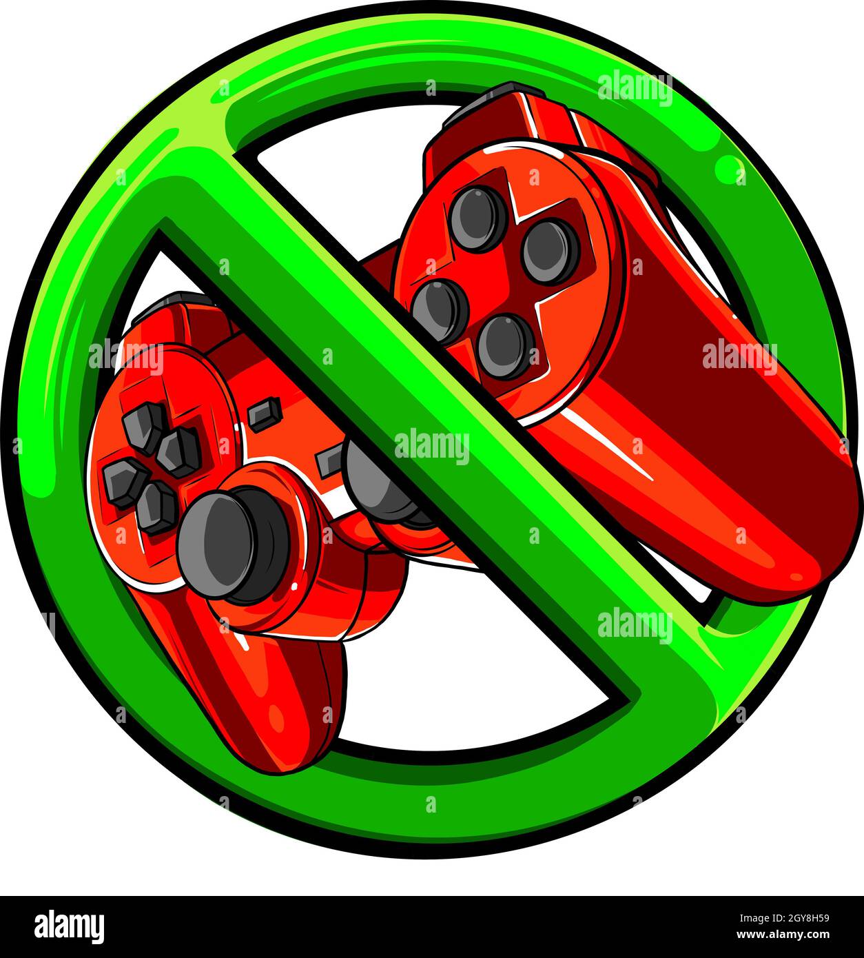 prohibition Gaming controller vector illustration Stock Photo - Alamy
