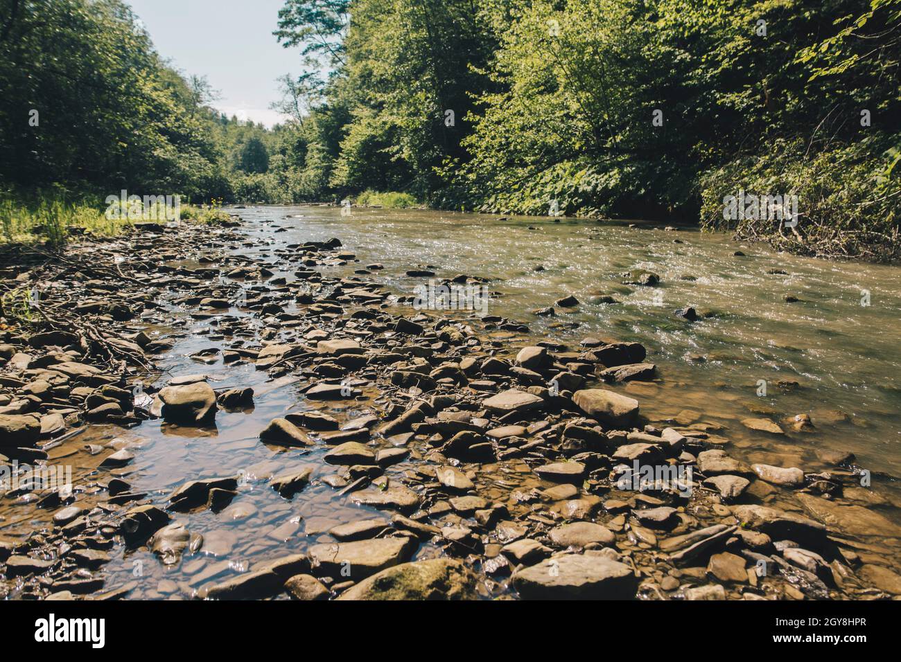 Flow river in hilly terrain hi-res stock photography and images - Alamy