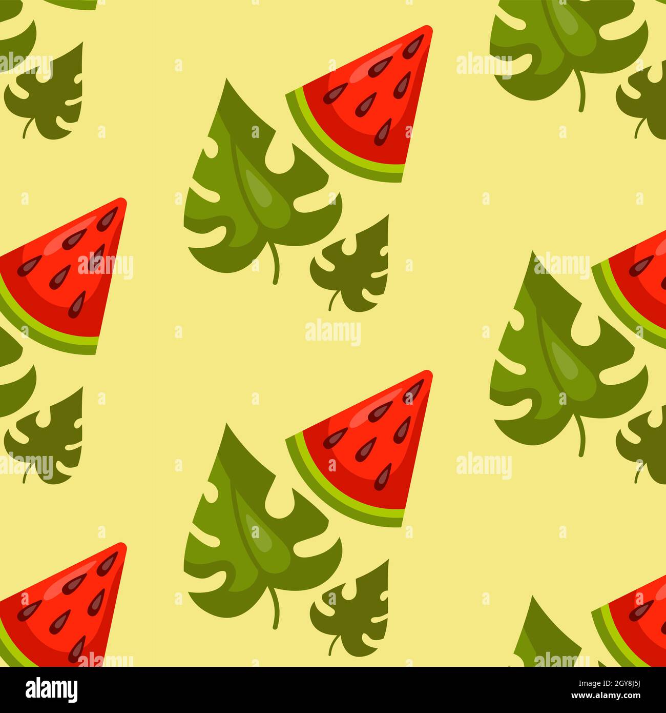 Seamless pattern, realistic pieces of watermelon - Vector illustration ...