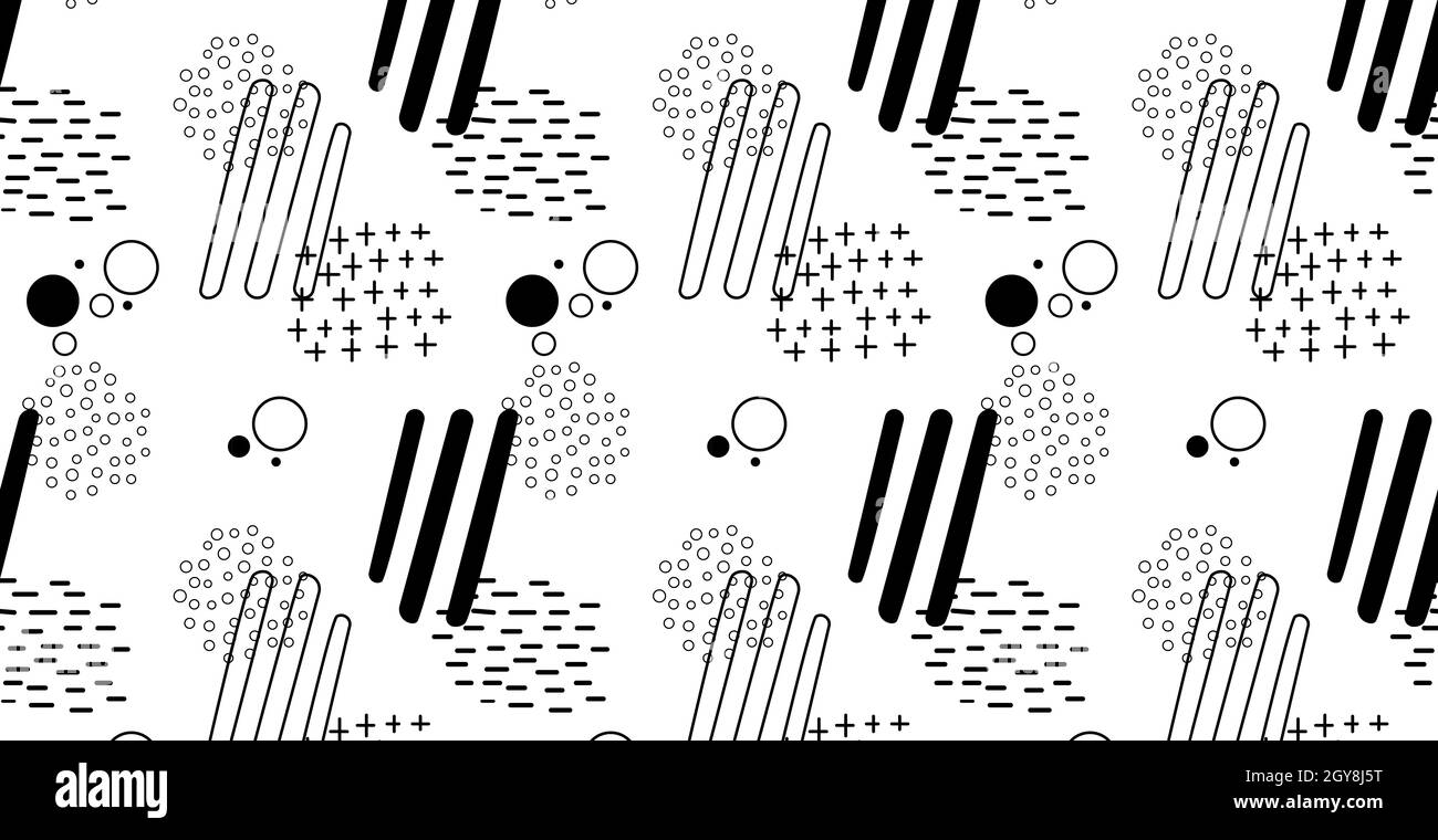 Seamless pattern, various geometric shapes on a white background ...
