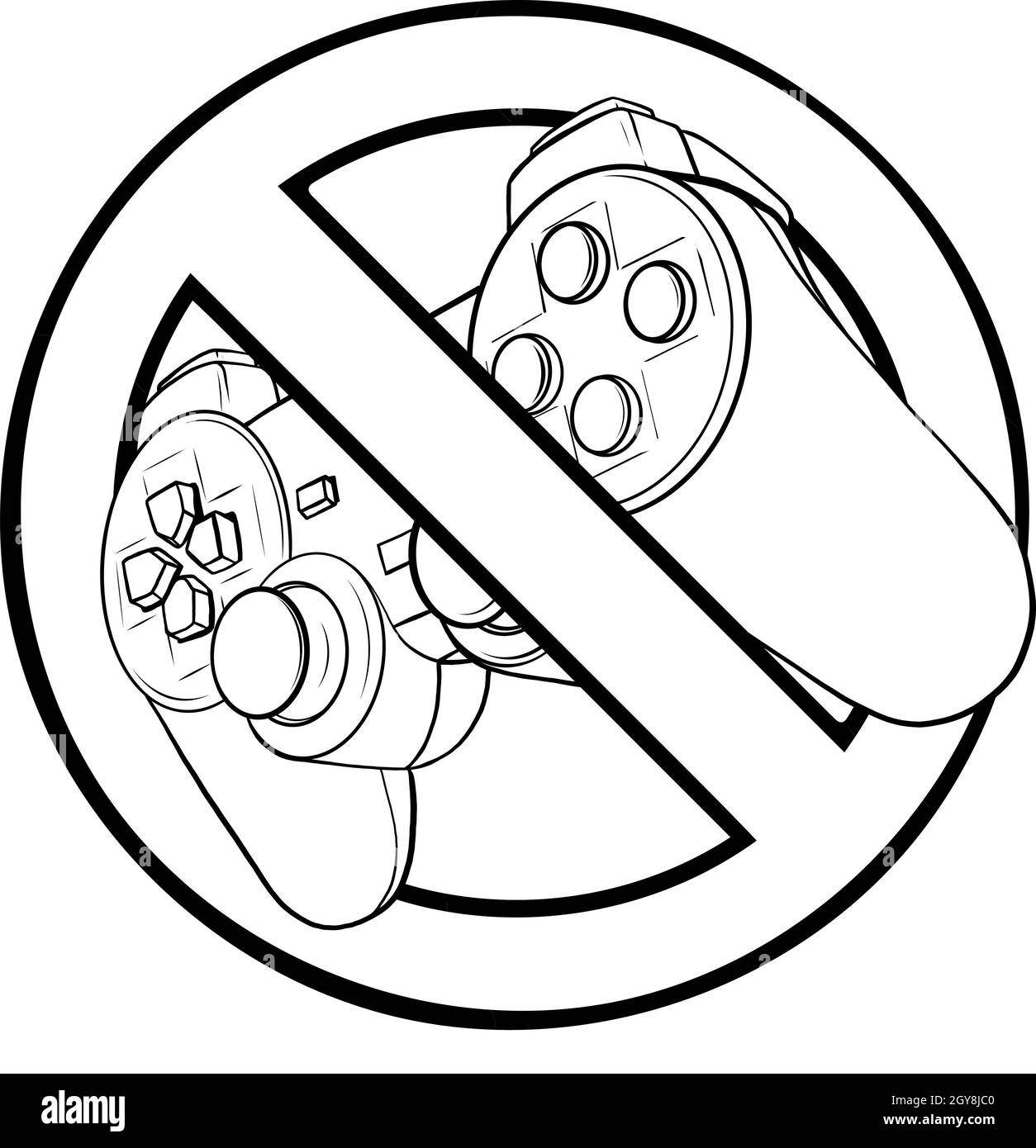 prohibition Gaming controller vector illustration Stock Photo - Alamy