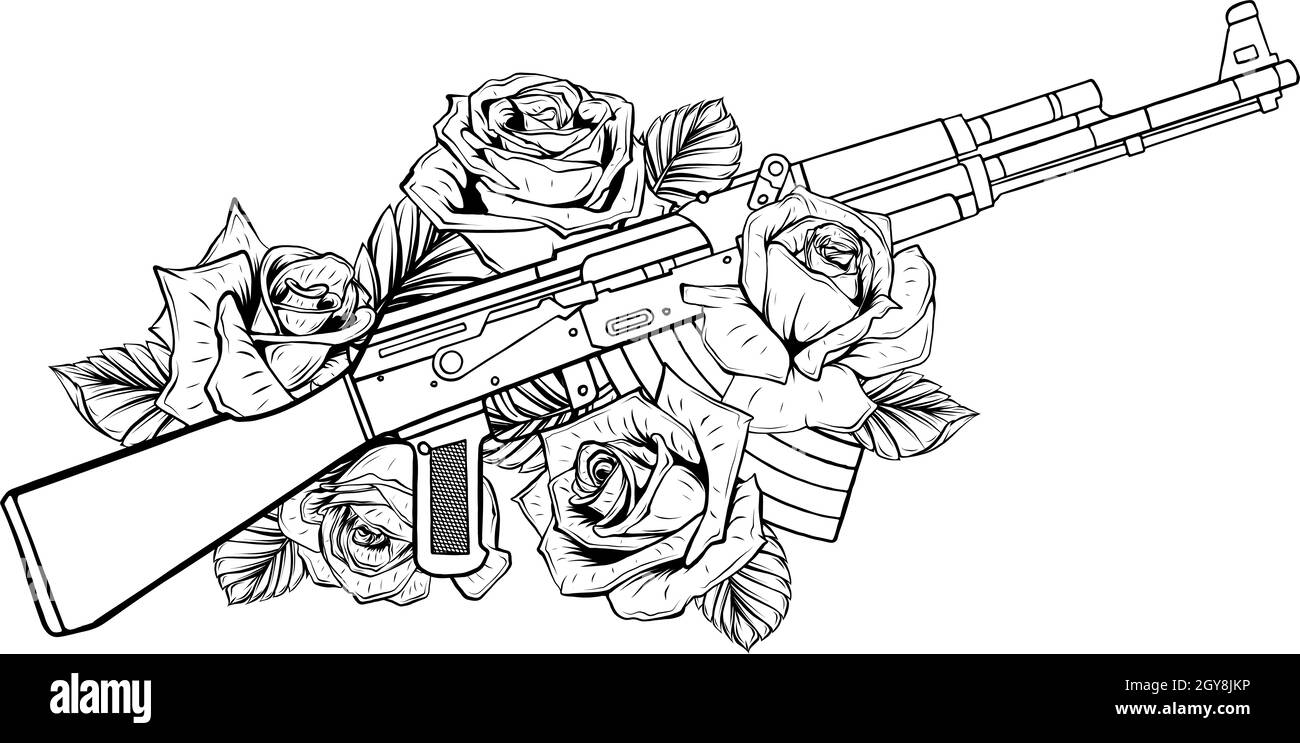 Ak 47 vector Black and White Stock Photos & Images - Alamy