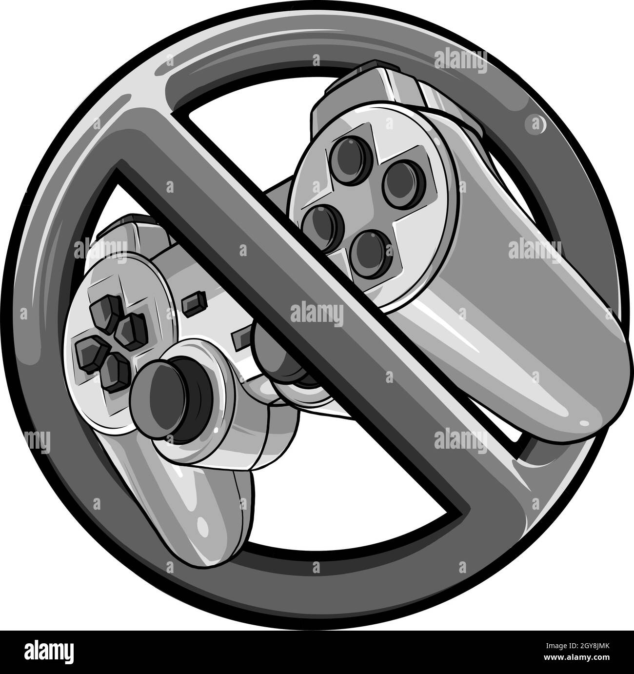 prohibition Gaming controller vector illustration Stock Photo - Alamy