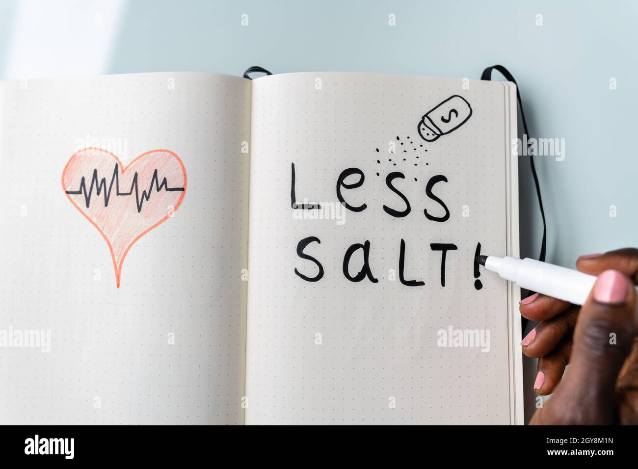 Blood Pressure And Hypertension. Eat Less Salt And Low Sodium Diet
