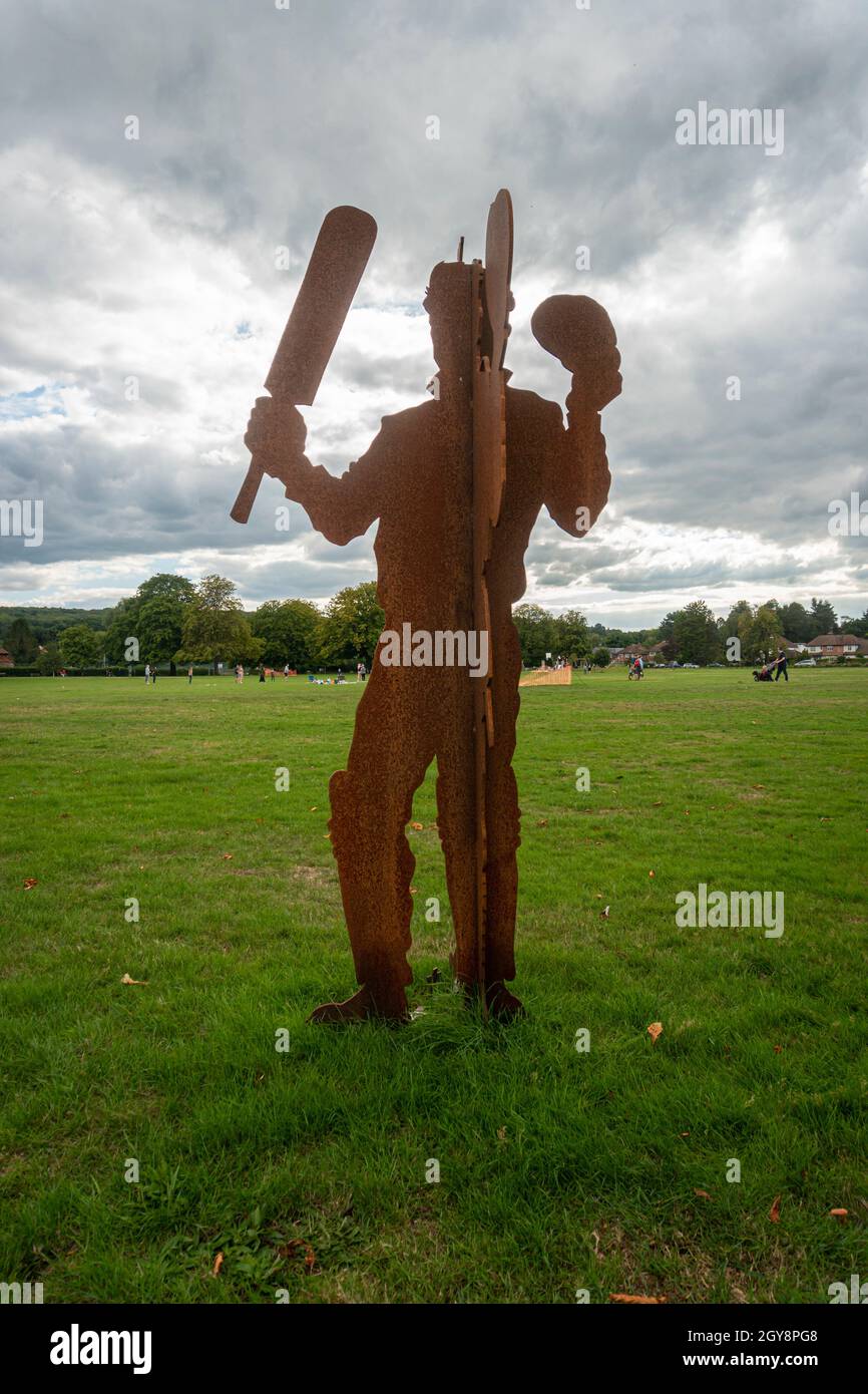 Rusty metal war memorial on Godstone Green in the village of Godstone, Surrey, UK Stock Photo