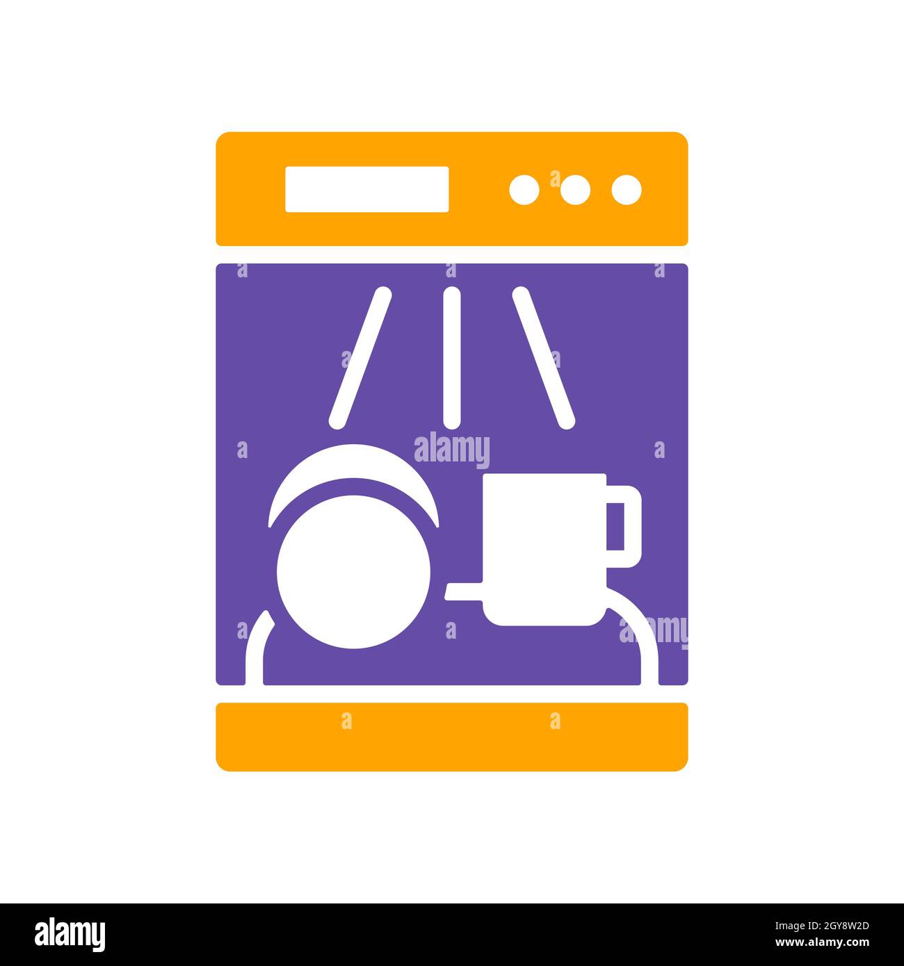 Dishwasher vector glyph icon. Electric kitchen appliance. Graph symbol