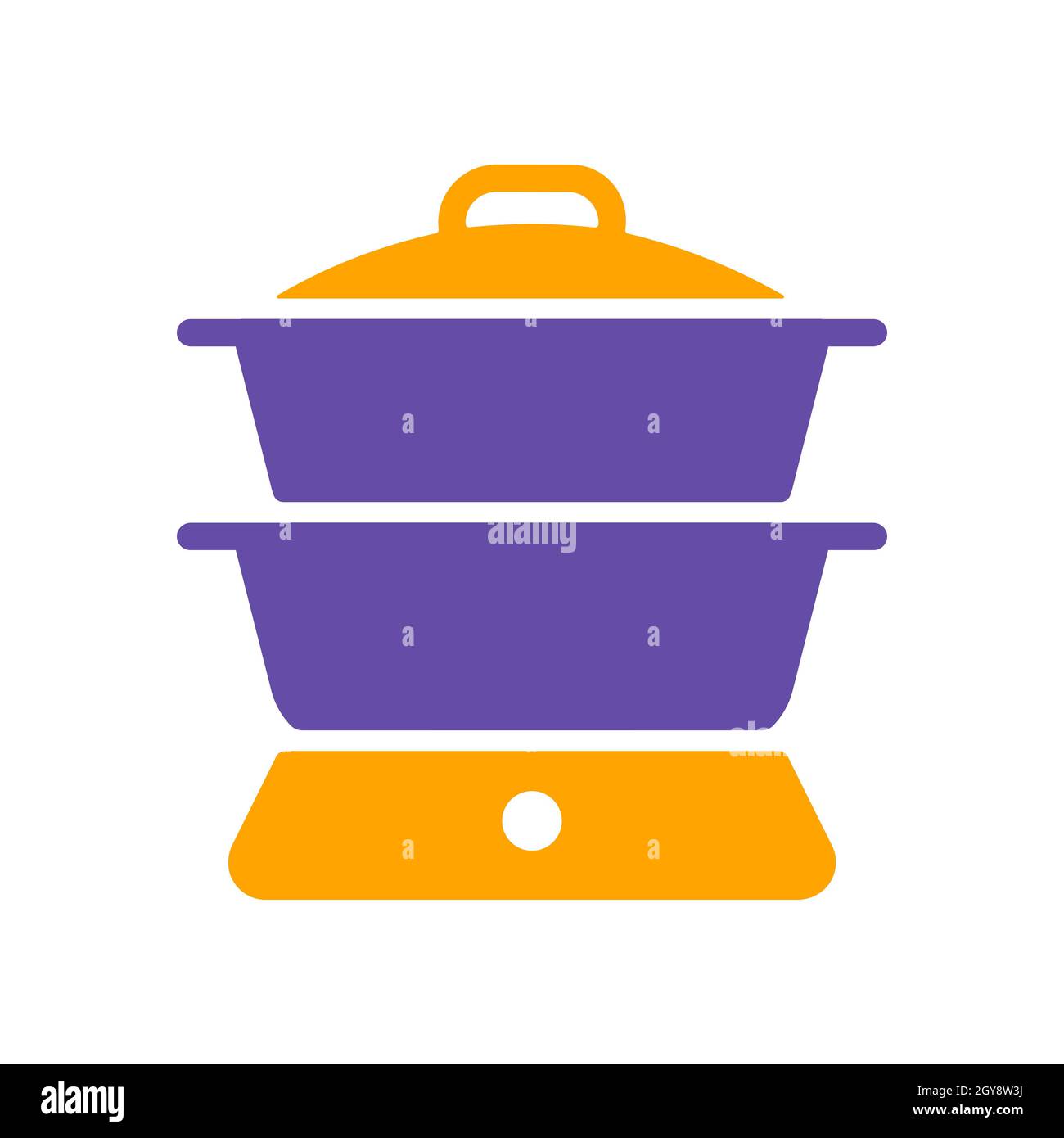 Double boiler vector glyph icon. Kitchen appliance. Graph symbol for cooking web site design, logo, app, UI Stock Photo