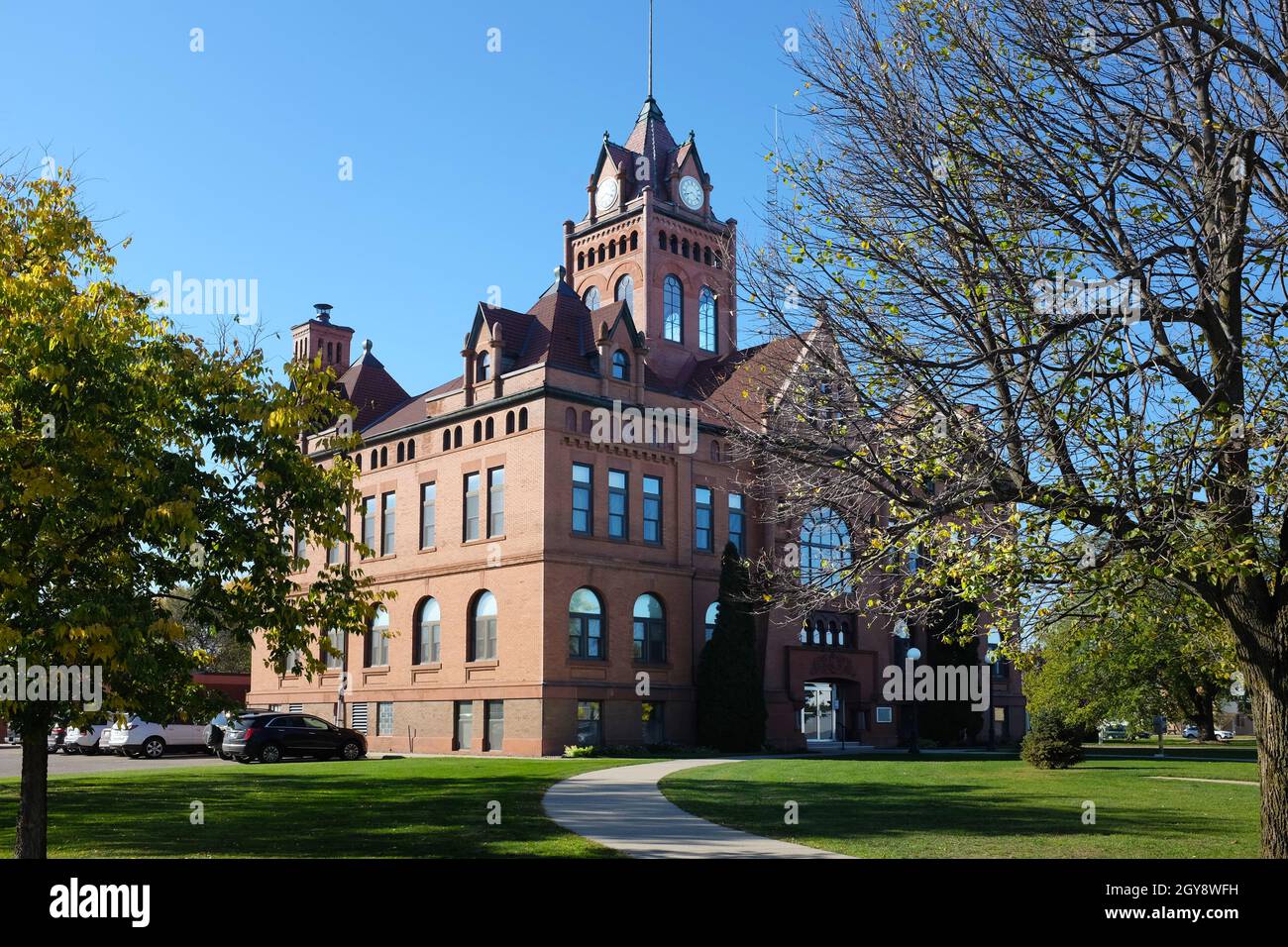 ADA, MINNESOTA - 5 OCT 2021: The Norman County Courthouse was was listed in the National Register of Historic Places in 1983. Stock Photo