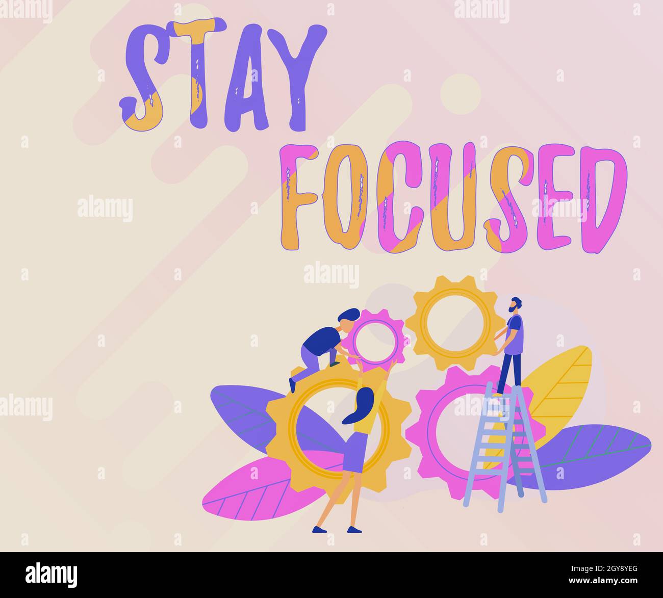Text showing inspiration Stay Focused, Business showcase Be attentive Concentrate Prioritize the task Avoid distractions Abstract Helping Build Commun Stock Photo