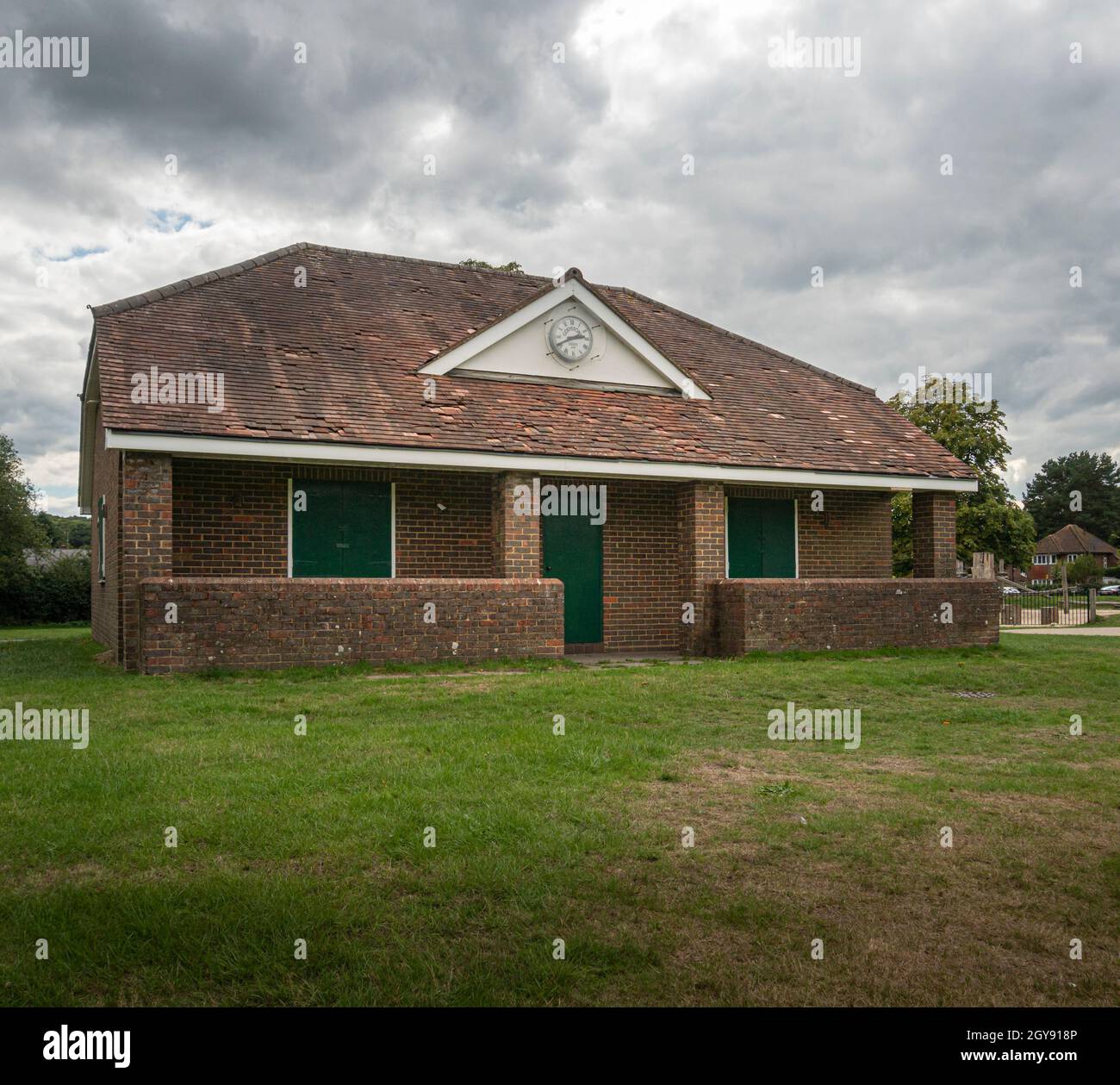 Godstone Green and cricket club pavillion, Godstone, Surrey, UK Stock Photo