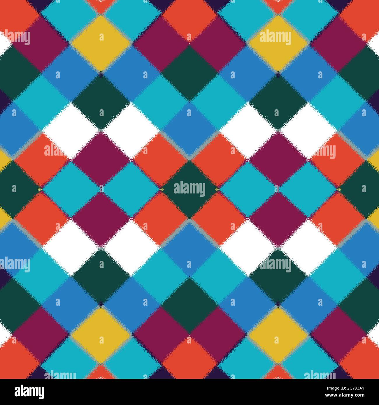 A seamless pattern of multicolored triangle patterns Stock Photo