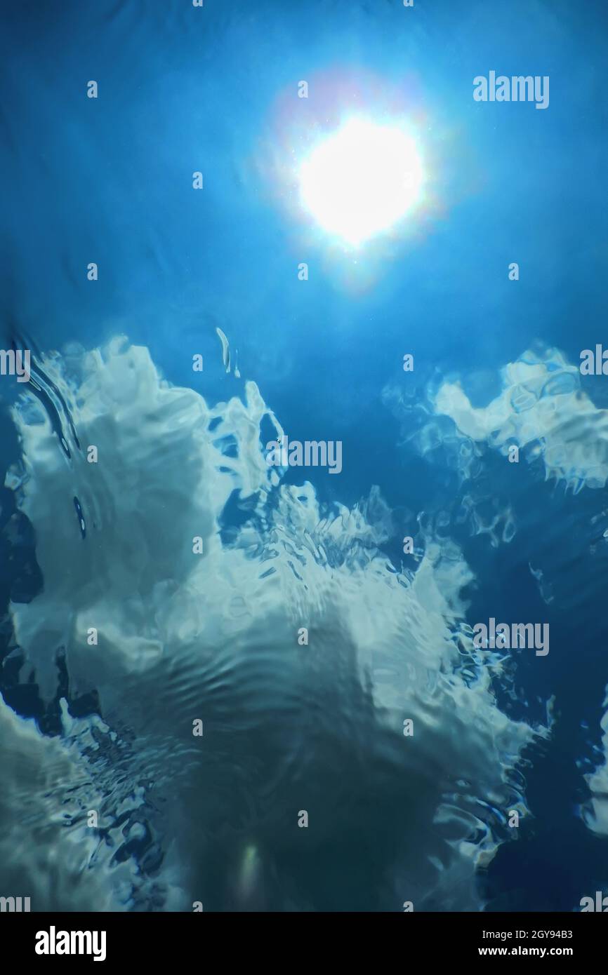 Inner Water View Underwater View of the Water Surface. Underwater Background Stock Photo ...